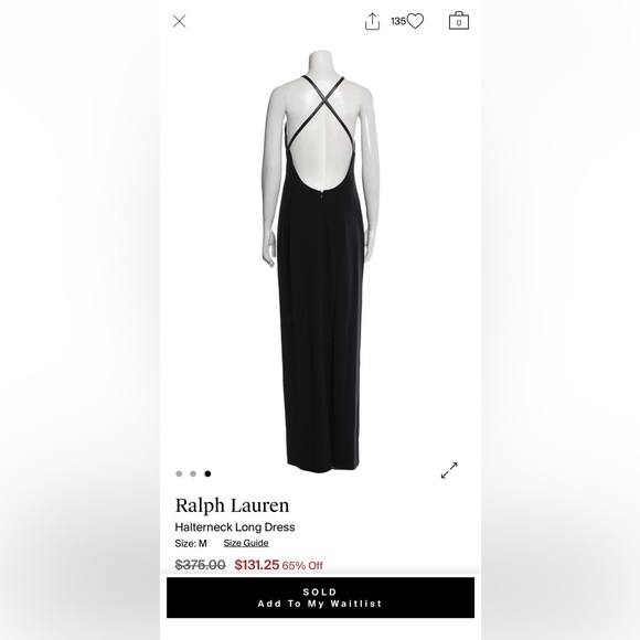 RALPH LAUREN VINTAGE Black Halter Dress - Picture 3 of 5